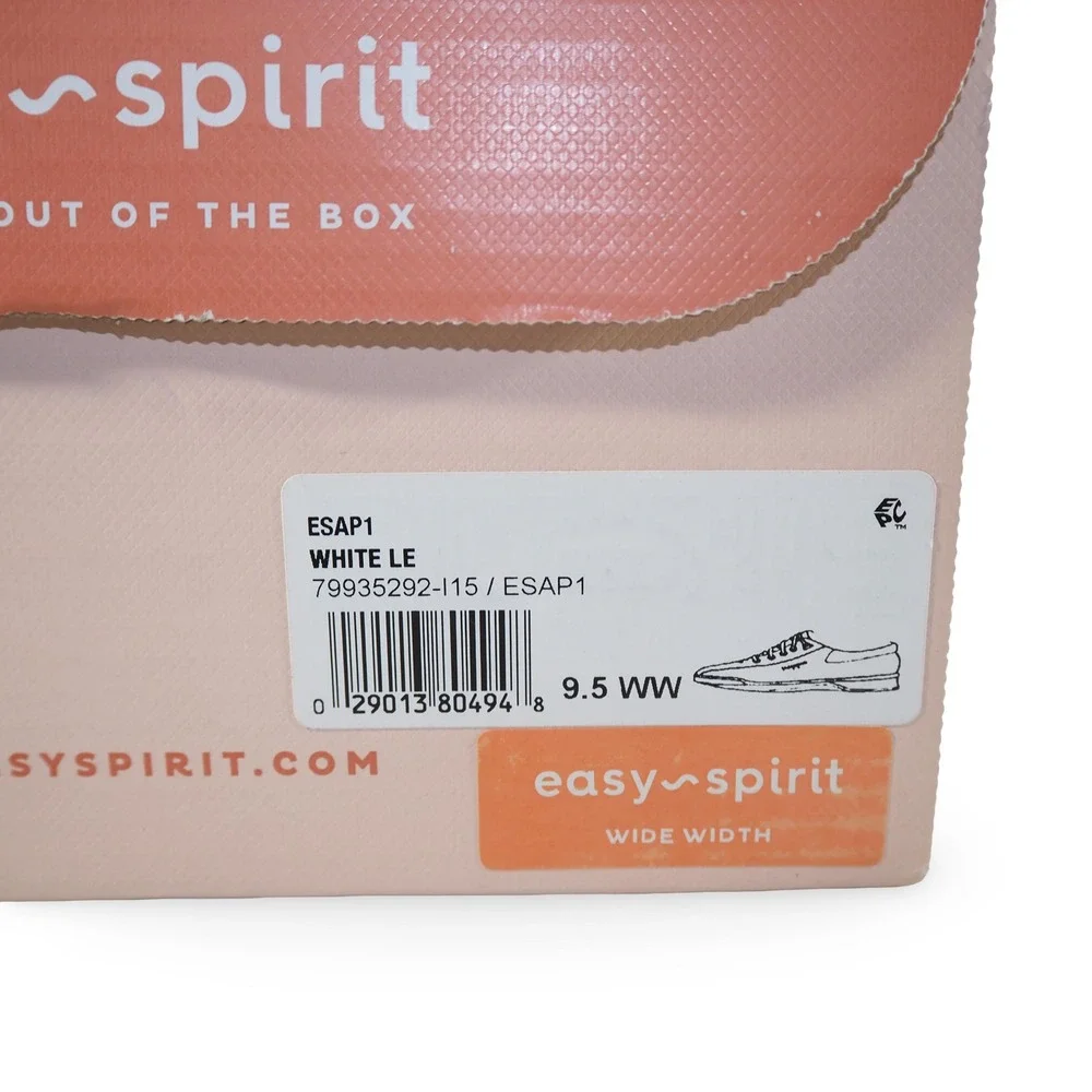Easy Spirit AP1 Leather Casual Sneakers Womens‎ 9.5WW White Walking Shoes ESAP1